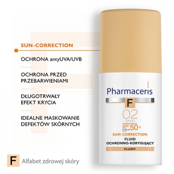 Pharmaceris F, fluid ochronno-korygujący, Sand 02, SPF 50+, 30 ml - obrazek 4