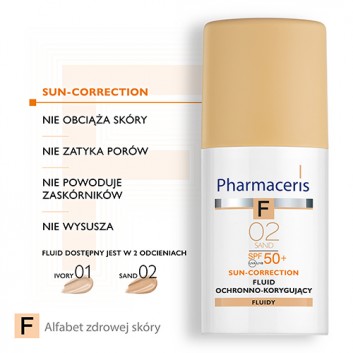 PHARMACERIS F Fluid ochronno-korygujący SPF50+ 02 sand  - 30 ml - obrazek 5 - Apteka internetowa Melissa