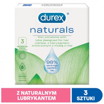 DUREX NATURALS Prezerwatywy cienkie naturalne - 3 szt. - cena, opinie, wskazania - obrazek 1 - Apteka internetowa Melissa