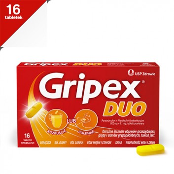 Gripex Duo, 16 tabl., cena, opinie, ulotka - obrazek 2 - Apteka internetowa Melissa