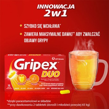 Gripex Duo, 16 tabl., cena, opinie, ulotka - obrazek 4 - Apteka internetowa Melissa