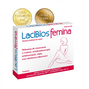 LACIBIOS FEMINA - probiotyk ginekologiczny - 10 kaps. - cena, opinie, dawkowanie - obrazek 2 - Apteka internetowa Melissa