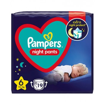 Pampers Night Pants 6 pieluchomajtki extra large +15 kg, 19 sztuk - obrazek 1 - Apteka internetowa Melissa