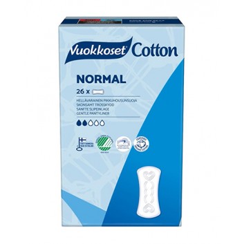 Vuokkoset, COTTON, Wkładki Higieniczne z bawełny organicznej Normal Sensitive, 26 sztuk - obrazek 1 - Apteka internetowa Melissa