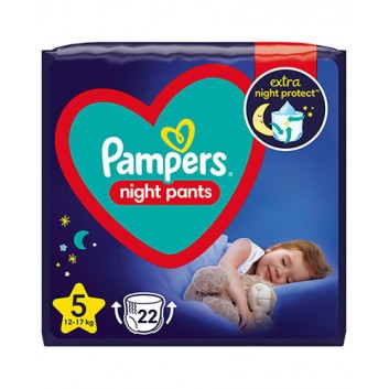 Pampers Night Pants 5 Junior Pieluchomajtki 12 - 17 kg, 22 sztuki - obrazek 1 - Apteka internetowa Melissa