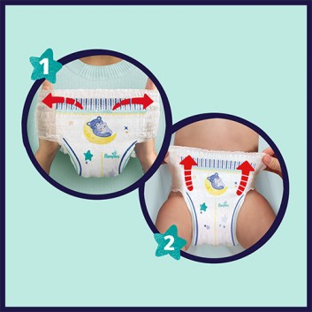 Pampers Night Pants 5 Junior Pieluchomajtki 12 - 17 kg, 22 sztuki - obrazek 6 - Apteka internetowa Melissa