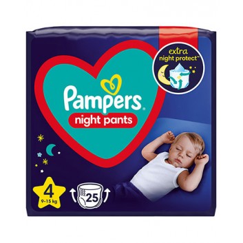 Pampers Night Pants 4 Pieluchomajtki 9 - 15 kg, 25 szt., cena, opinie, właściwości - obrazek 1 - Apteka internetowa Melissa