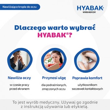 Hyabak Krople dla podrażnionych oczu, 10 ml, krople nawilżające - obrazek 3 - Apteka internetowa Melissa