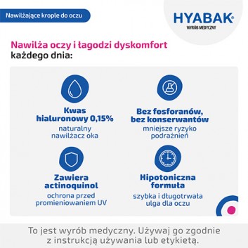 Hyabak Krople dla podrażnionych oczu, 10 ml, krople nawilżające - obrazek 4 - Apteka internetowa Melissa