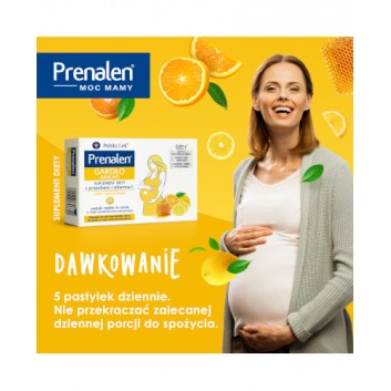 Prenalen Gardło Immuno z propolisem i witaminą C, 24 past., cena, opinie, wskazania - obrazek 2