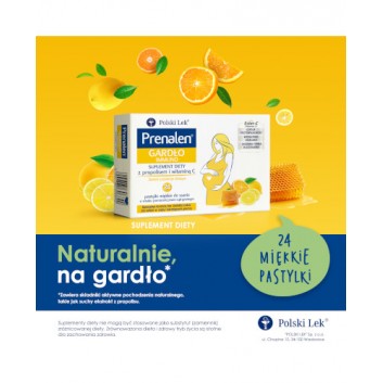 Prenalen Gardło Immuno z propolisem i witaminą C, 24 past., cena, opinie, wskazania - obrazek 4