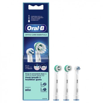 Oral - B Ortho Care Essentials Końcówki do szczoteczki elektrycznej, 3 szt., cena, opinie, wskazania - obrazek 2 - Apteka internetowa Melissa