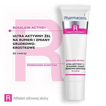 Pharmaceris R Rosalgin Active + Ultra Aktywny Żel na rumień i zmiany grudkowo - krostkowe do twarzy, 30 ml, cena, opinie, wskazania - obrazek 2 - Apteka internetowa Melissa