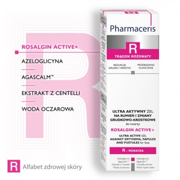 Pharmaceris R Rosalgin Active + Ultra Aktywny Żel na rumień i zmiany grudkowo - krostkowe do twarzy, 30 ml - obrazek 3