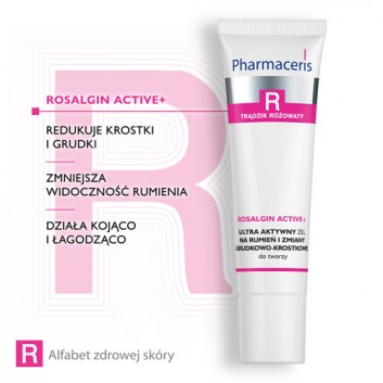 Pharmaceris R Rosalgin Active + Ultra Aktywny Żel na rumień i zmiany grudkowo - krostkowe do twarzy, 30 ml, cena, opinie, wskazania - obrazek 4 - Apteka internetowa Melissa