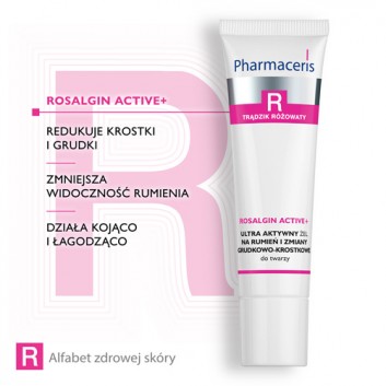 Pharmaceris R Rosalgin Active + Ultra Aktywny Żel na rumień i zmiany grudkowo - krostkowe do twarzy, 30 ml - obrazek 4