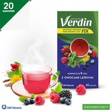 Verdin Fix z owocami leśnymi, 20 sasz., cena, opinie, właściwości - obrazek 2