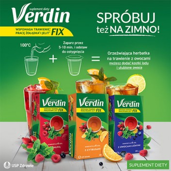 Verdin Fix z owocami leśnymi, 20 sasz., cena, opinie, właściwości - obrazek 7 - Apteka internetowa Melissa