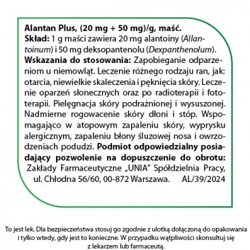 Alantan Plus, (20 mg + 50 mg)/g, maść, 30 g - obrazek 2