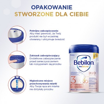 Bebilon 3 Profutura Duo Biotik Mleko modyfikowane po 1. roku życia, 3 x 800 g - obrazek 2 - Apteka internetowa Melissa