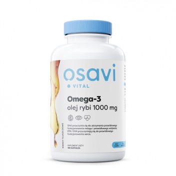 OSAVI Omega-3 Olej Rybi Molecularly Distilled 1000 mg, 180 kapsułek - obrazek 1 - Apteka internetowa Melissa