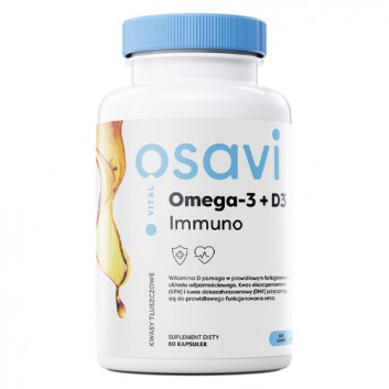 Omega-3 + D3 Immuno cytryna, 60 kaps., cena, wskazania, składniki - obrazek 1 - Apteka internetowa Melissa