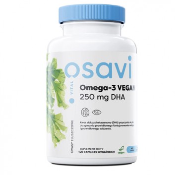 Omega-3 Vegan 250 mg DHA, 120 vegan kaps., cena, wskazania, składniki - obrazek 1 - Apteka internetowa Melissa