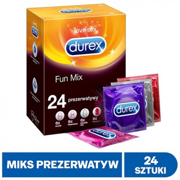 Durex Love Sex Fun Mix Prezerwatywy, 24 szt., cena, opinie, właściwości  - obrazek 1 - Apteka internetowa Melissa