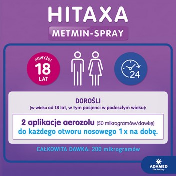 Hitaxa Metmin-Spray, 140 dawek. Na alergię, cena, wskazania, właściwości - obrazek 5 - Apteka internetowa Melissa