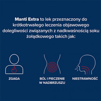 Manti Extra, 12 tabl. Zgaga, niestrawność, cena, skład, stosowanie - obrazek 2