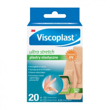 Viscoplast™ Ultra Stretch, plastry elastyczne, 3 rozmiary, pudełko, 20 sztuk - obrazek 1 - Apteka internetowa Melissa