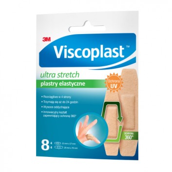 Viscoplast™ Ultra Stretch, plastry elastyczne, 2 rozmiary, kopertka, 8 sztuk - obrazek 1 - Apteka internetowa Melissa