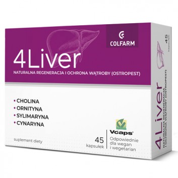 Colfarm 4 Liver, Na wątrobę, 45 kapsułek - obrazek 1 - Apteka internetowa Melissa