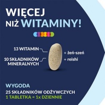 Vigor multiwitamina ON 50+ zestaw witamin i minerałów z żeń-szeniem i reishi, tabletki, 60 sztuk - obrazek 4