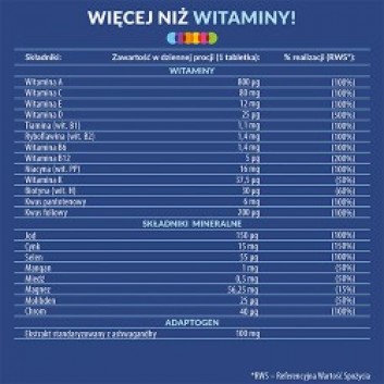 Vigor multiwitamina ON zestaw witamin i minerałów z ashwagandhą, tabletki, 60 sztuk - obrazek 3