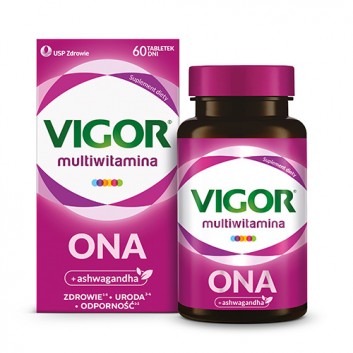 Vigor multiwitamina ONA zestaw witamin i minerałów z ashwagandhą, tabletki, 60 sztuk