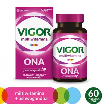 Vigor multiwitamina ONA zestaw witamin i minerałów z ashwagandhą, tabletki, 60 sztuk - obrazek 2