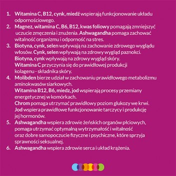 Vigor multiwitamina ONA zestaw witamin i minerałów z ashwagandhą, tabletki, 60 sztuk - obrazek 6