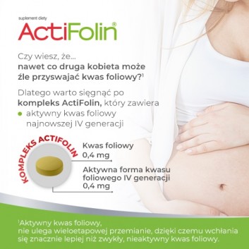 ActiFolin 0,8 mg, 90 tabl., kwas foliowy - obrazek 5 - Apteka internetowa Melissa