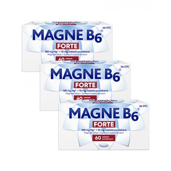 MAGNE B6 FORTE, Na silne niedobory magnezu, 3 x 60 tabletek - obrazek 1 - Apteka internetowa Melissa
