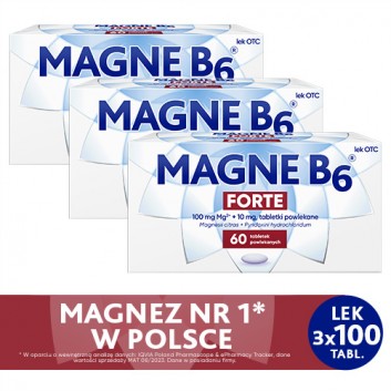 MAGNE B6 FORTE, Na silne niedobory magnezu, 3 x 60 tabletek - obrazek 2 - Apteka internetowa Melissa