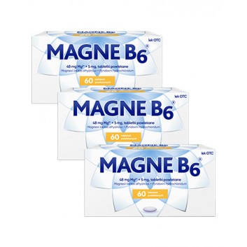 Magne B6, niedobór magnezu w organizmie, 3 x 60 tabletek