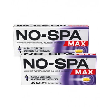 NO-SPA MAX 80 mg, 2 x 20 tabletek. Na ból brzucha, skurcze, cena, właściwości, skład - obrazek 1 - Apteka internetowa Melissa