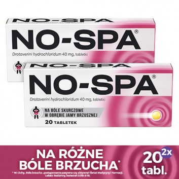 NO-SPA 40 mg, 2 x 20 tabletek. Na ból brzucha, skurcze, cena, wskazania, właściwości - obrazek 2 - Apteka internetowa Melissa