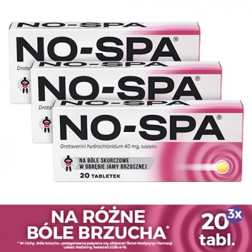 NO-SPA 40 mg, 3 x 20 tabletek. Na ból brzucha, skurcze, cena, wskazania, właściwości - obrazek 2 - Apteka internetowa Melissa