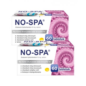 NO-SPA 40 mg, 2 x 60 tabletek. Na ból brzucha, skurcze, cena, opinie, właściwości - obrazek 1 - Apteka internetowa Melissa