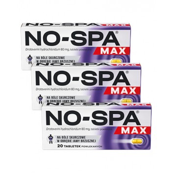 NO-SPA MAX 80 mg, 3 x 20 tabletek. Na ból brzucha, skurcze, cena, właściwości, skład - obrazek 1 - Apteka internetowa Melissa