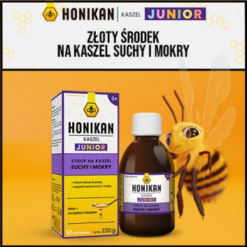 Honikan Kaszel Junior Syrop, 230 g, cena, opinie, wskazania - obrazek 2