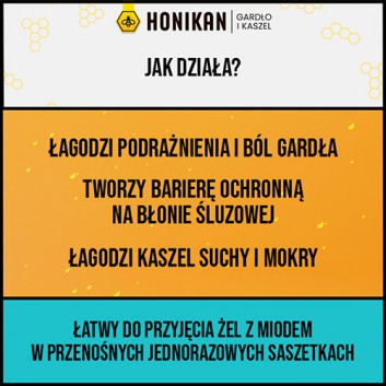 Honikan Gardło i Kaszel Żel, 10 sasz., cena, wskazania, opinie - obrazek 5 - Apteka internetowa Melissa