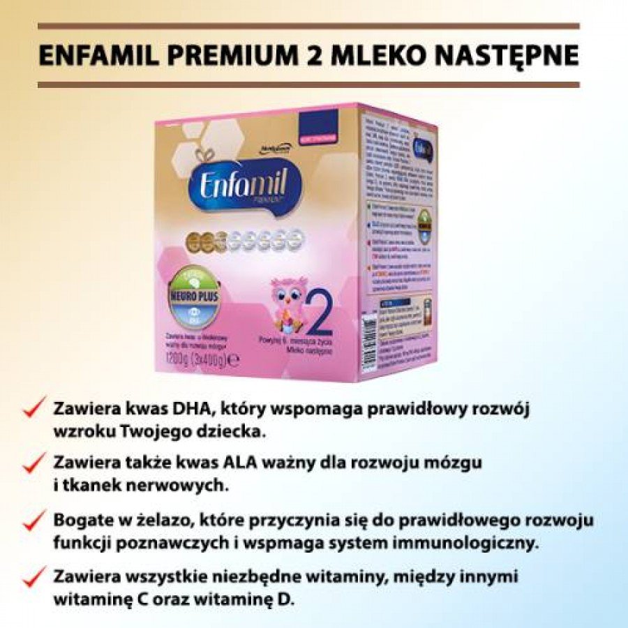 Enfamil 2 Premium Lipil 6-12 miesięcy - 1200 g - obrazek 2 - Apteka internetowa Melissa